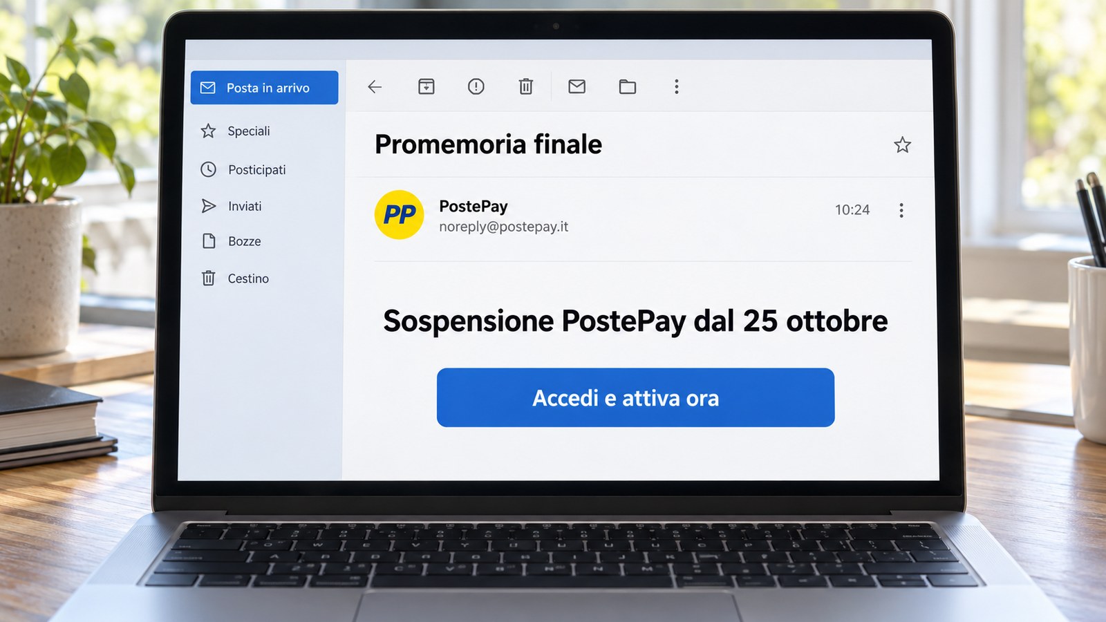 PostePay, una falsa email minaccia la sospensione della carta