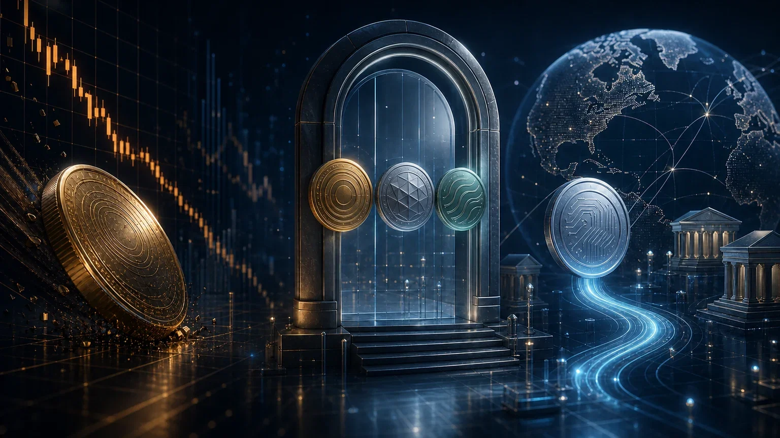 Bitcoin scivola mentre E*Trade e Visa aprono le porte