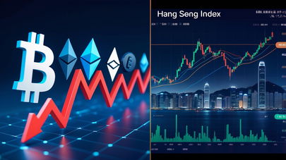 Bitcoin e altcoin in difficoltà, Hang Seng vola