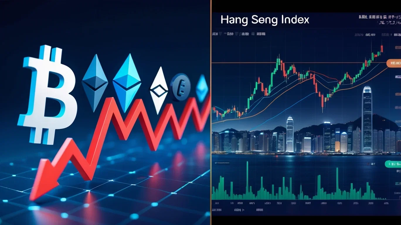 Bitcoin e altcoin in difficoltà, Hang Seng vola