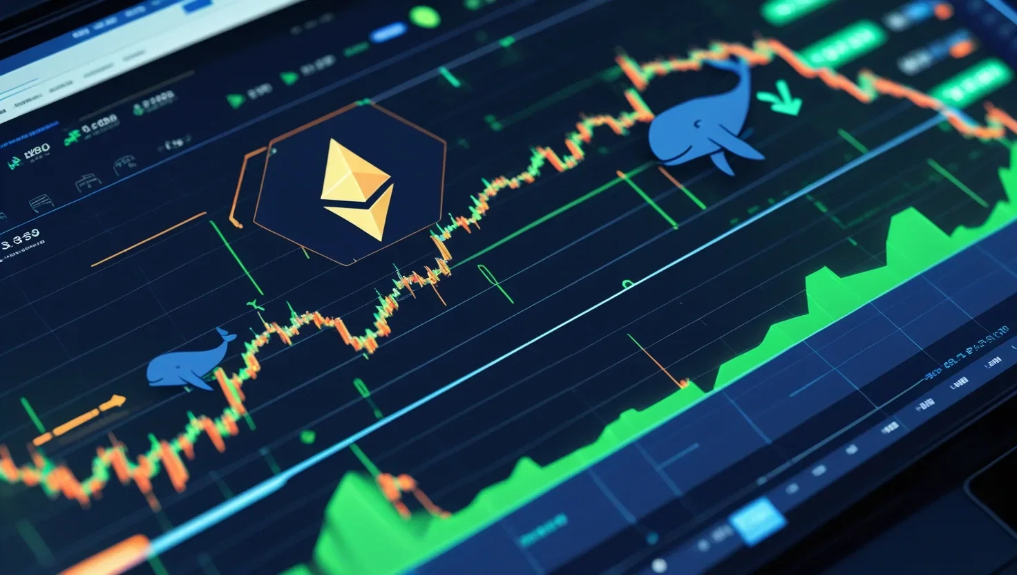 Ethereum cala per vendite, balene limitano calo