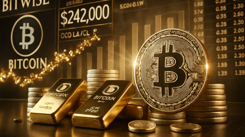 Bitcoin potrebbe salire a $242.000 secondo Bitwise