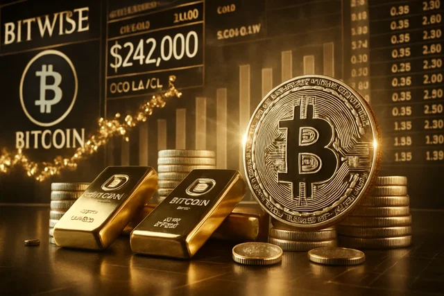 Bitcoin potrebbe salire a $242.000 secondo Bitwise