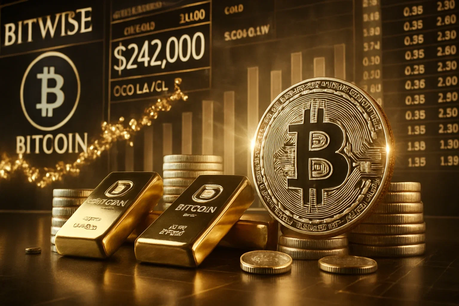 Bitcoin potrebbe salire a $242.000 secondo Bitwise