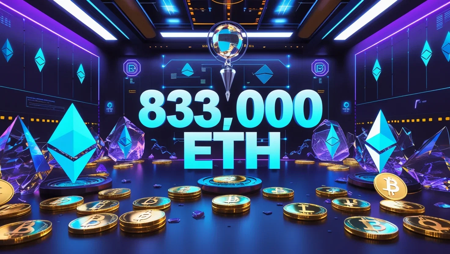 BitMine detiene 833.000 Ethereum, record mondiale