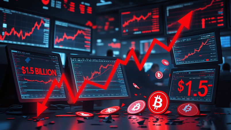 Crypto crollano: liquidati 1,5 miliardi di dollari