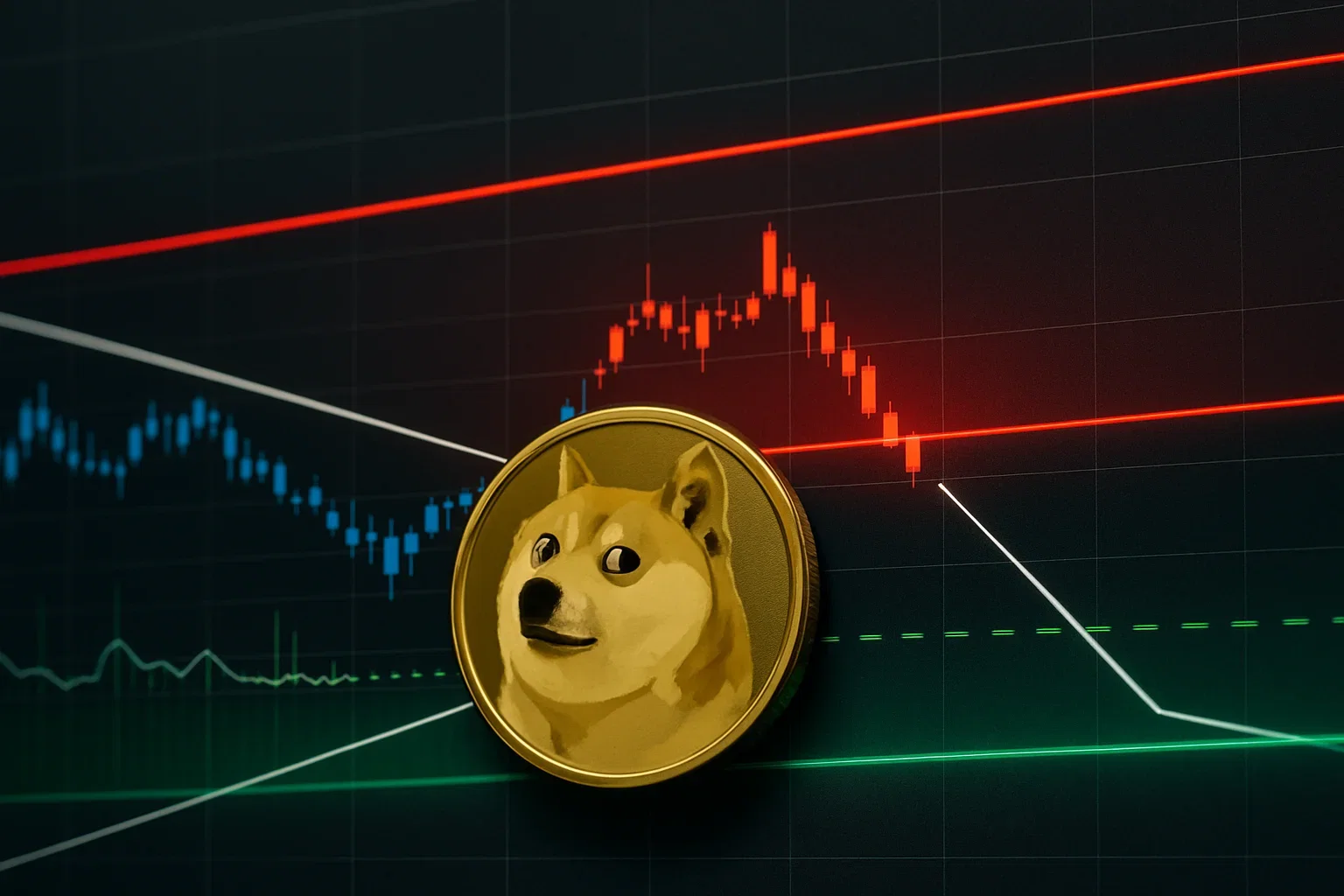 Dogecoin in zona di rischio estremo: crollo o rimbalzo?