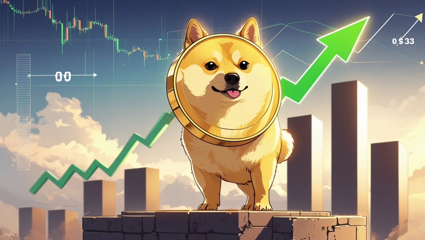 Dogecoin punta a 0,33$ se regge il supporto