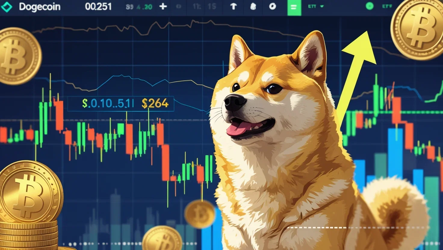 Dogecoin sopra $0,251: traders puntano a $0,264