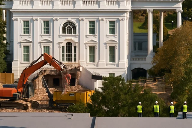 La Casa Bianca demolisce l'ala est: le foto
